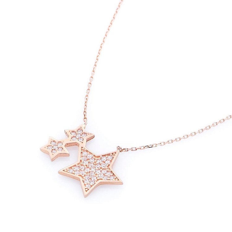 Золоте кольє "Зірочки" (фіаніти) кол01097 від ювелірного магазину Онікс