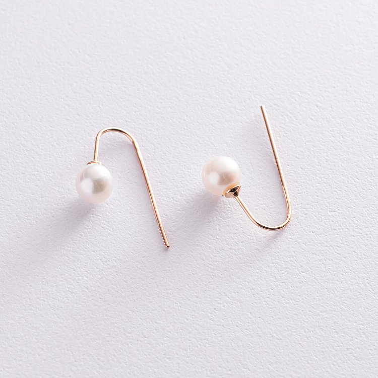 Золоті сережки "Витонченість" (перли) с07341 від ювелірного магазину Онікс - 3