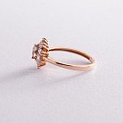 Золотое кольцо "Цветок" (фианиты) к04913 от ювелирного магазина Оникс - 2
