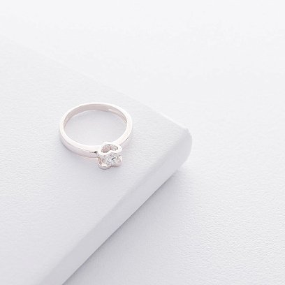 Серебряное кольцо "Сердечко" (фианит) 112140