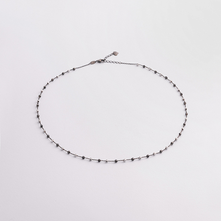 Колье "Шарики" в белом золоте кол01627 - 1 Колье "Шарики" в белом золоте кол01627 от ювелирного магазина Оникс - 1