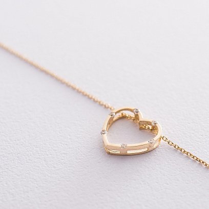 Золоте кольє "Серце" (фіаніт) кол01604 №5