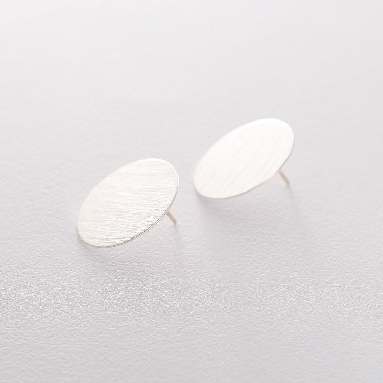 Серебряные серьги "Большие кометы" матовые 122493 от ювелирного магазина Оникс - 4