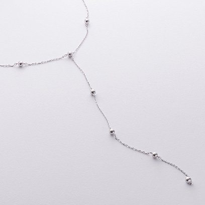 Колье 2 в 1 "Шарики" в белом золоте кол02480