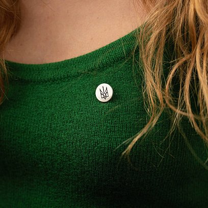 Срібний значок "Герб України - Тризуб" 20055 №2