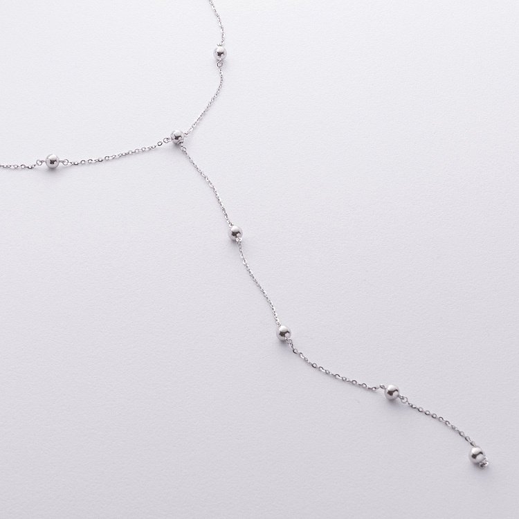 Колье 2 в 1 "Шарики" в белом золоте кол02480 от ювелирного магазина Оникс