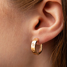 Серьги "Love" в желтом золоте с09343 от ювелирного магазина Оникс - 1