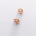 Золоті сережки-пусети "Клевер" з діамантами сб0302mr от ювелирного магазина Оникс - 4