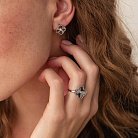 Серебряное кольцо "Клевер" с фианитом 583к от ювелирного магазина Оникс - 6