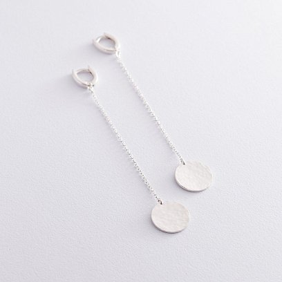 Серебряные серьги "Солнечные зайчики" 122694 №2