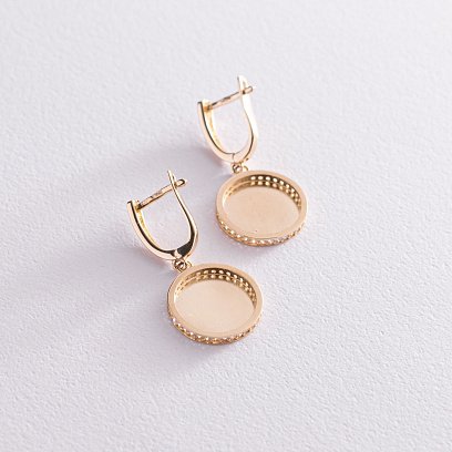 Сережки "Давіна" в жовтому золоті (фіаніти) с07558 №4