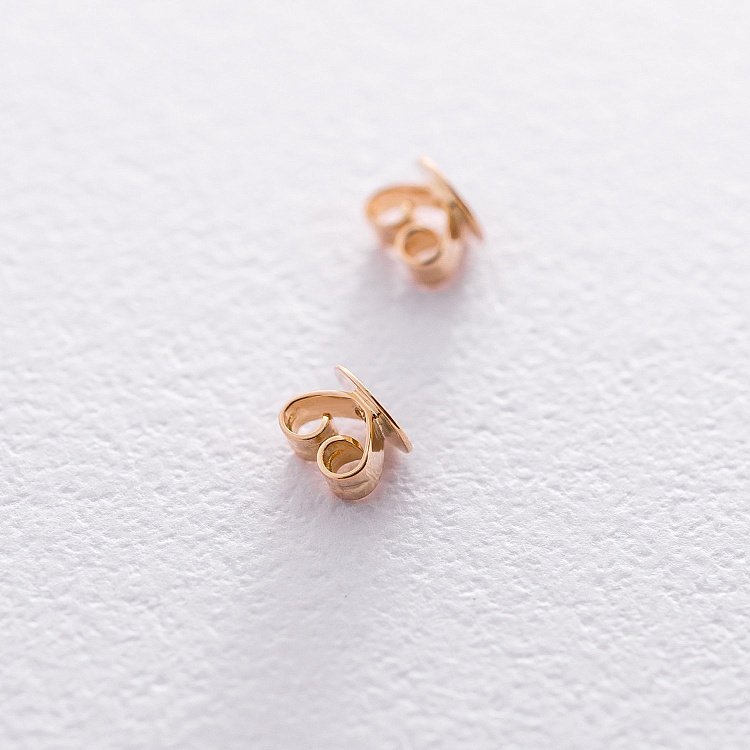 Золоті сережки-пусети "Конюшина" з діамантами сб0302mr від ювелірного магазину Онікс - 4