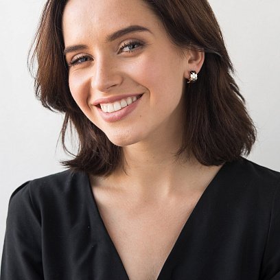 Золоті сережки на англійській застібці с06162 №9