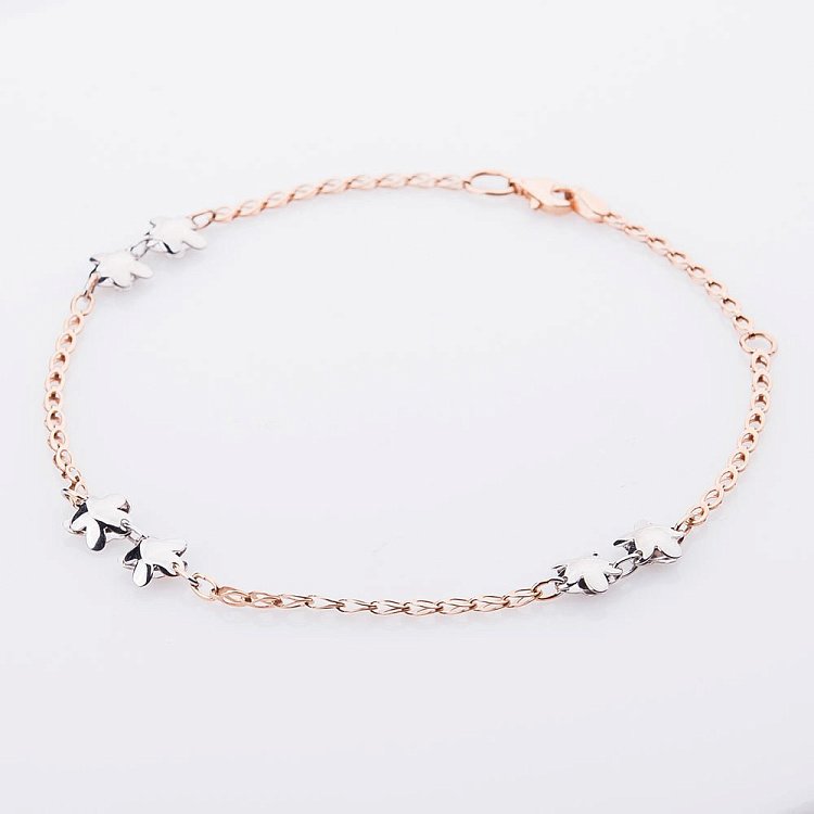 Золотой браслет на ногу б01466 от ювелирного магазина Оникс - 3