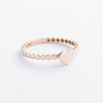 Кольцо "Сердечко" в желтом золоте к08485