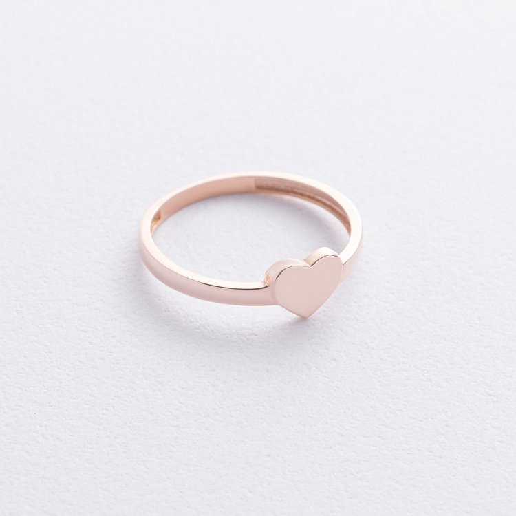 Кольцо "Сердечко" в красном золоте к08213 от ювелирного магазина Оникс - 2