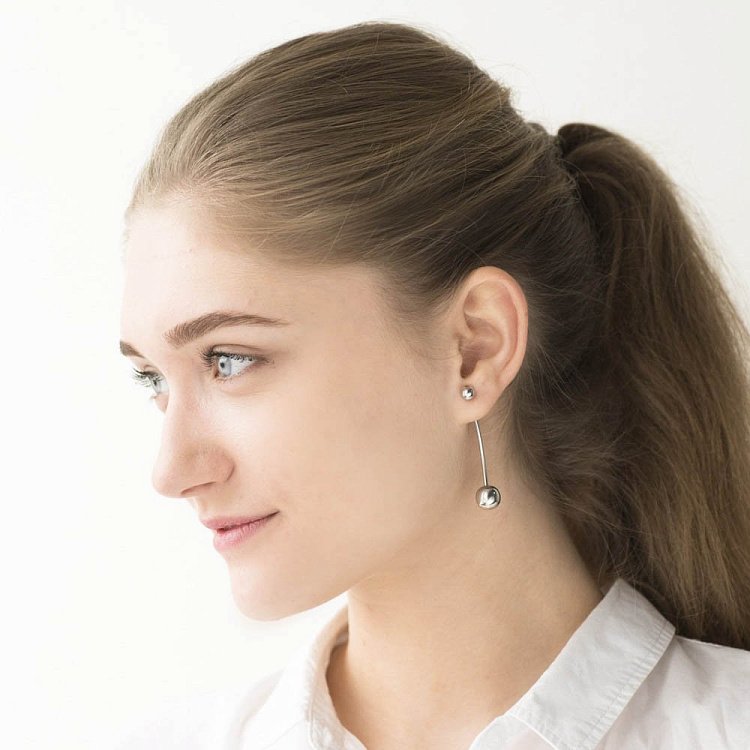 Серебряные серьги-шарики 122342 от ювелирного магазина Оникс - 2