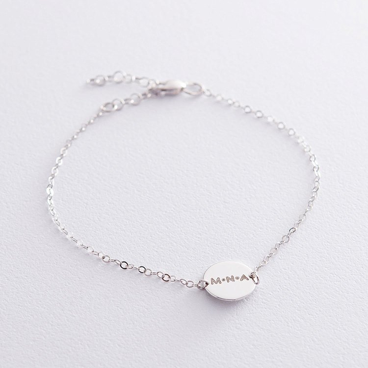 Серебряный браслет "Любимые буквы" с гравировкой 2091б от ювелирного магазина Оникс - 5