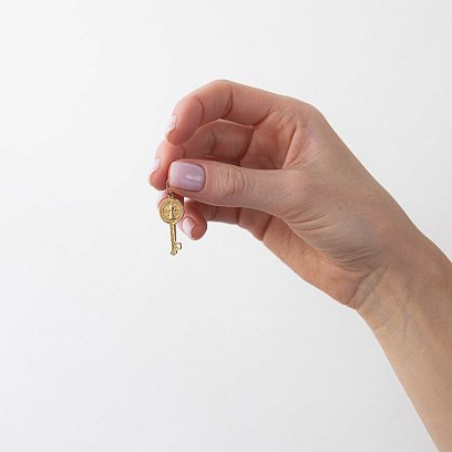 Золотая подвеска - ключ "Святой Бенедикт" п03281 №2