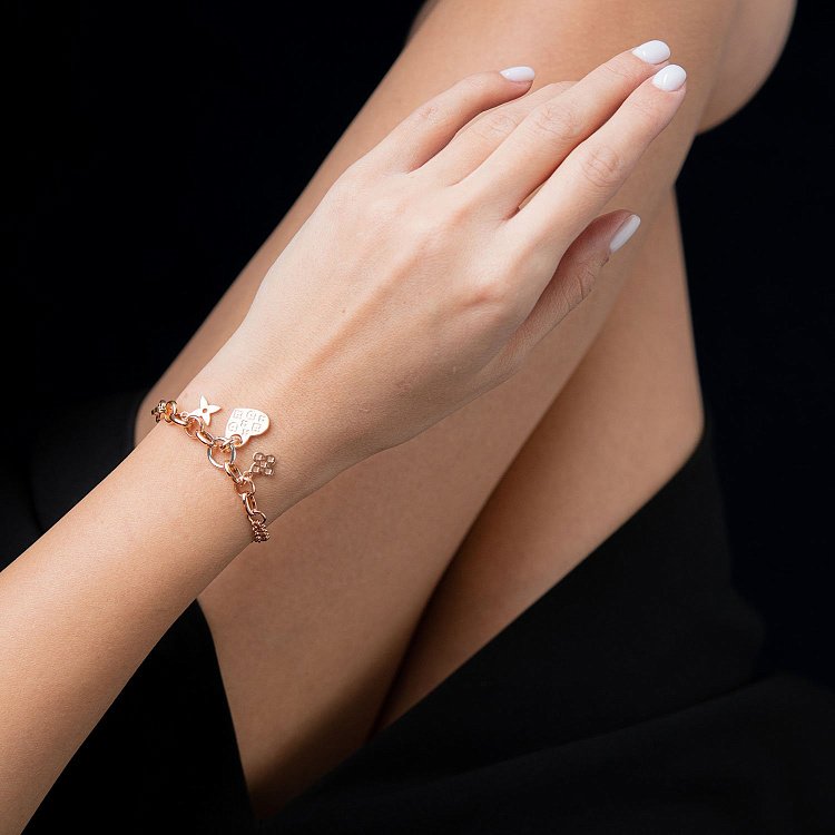 Браслет в червоному золоті "Конюшина" б04608 від ювелірного магазину Онікс - 1