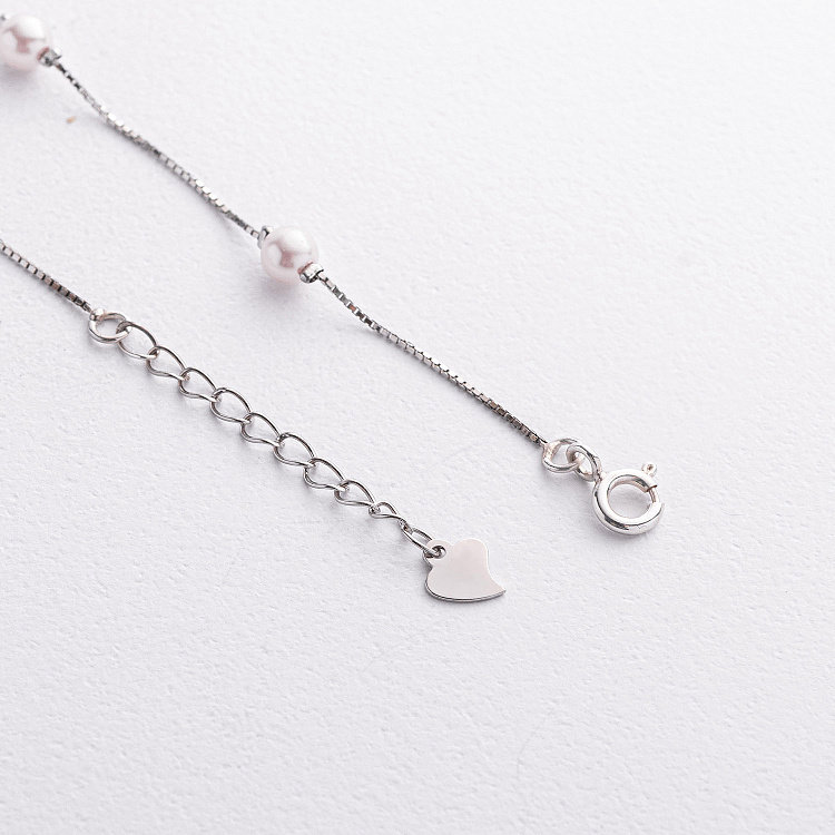 Серебряный браслет с жемчугом 141911 от ювелирного магазина Оникс - 2