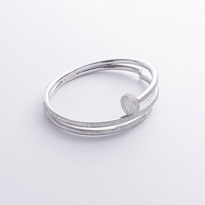 Жесткий золотой браслет "Гвоздь" с бриллиантами бб0052м №7