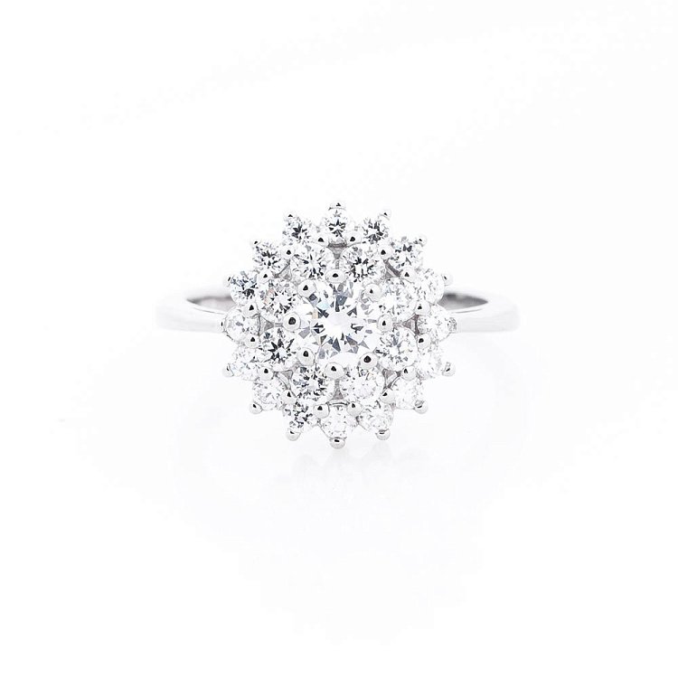 Серебряное кольцо с фианитами к10 от ювелирного магазина Оникс - 6