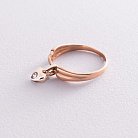 Золотое кольцо "Сердце с фианитом" к05288 от ювелирного магазина Оникс - 3