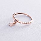 Золотое кольцо "Сердечко" с фианитом к07048 от ювелирного магазина Оникс - 4
