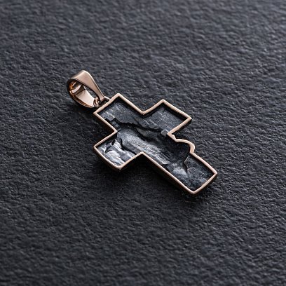 Золотой крест "Иисус Христом в терновом венце" п03900 №5