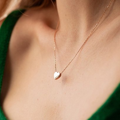 Колье "Сердечко" в красном золоте кол02521 №6