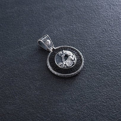 Серебряный кулон "Знак зодиака Стрелец" с эбеном 1041стрілець №5