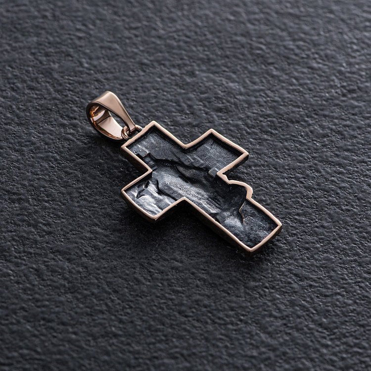 Золотой крест "Иисус Христом в терновом венце" п03900 от ювелирного магазина Оникс - 4