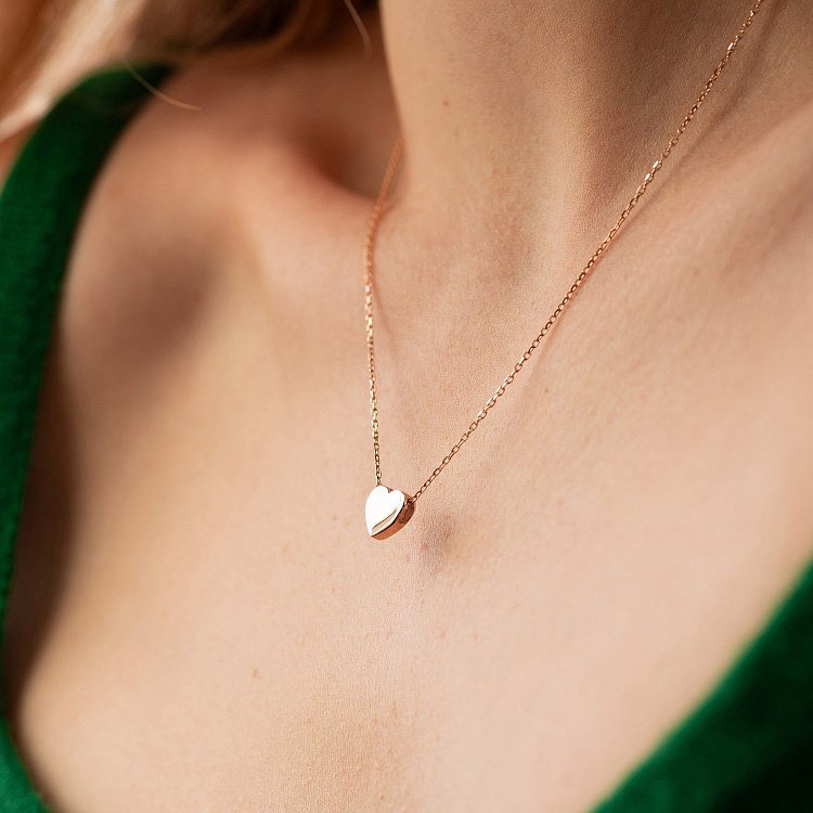 Колье "Сердечко" в красном золоте кол02521 от ювелирного магазина Оникс - 5