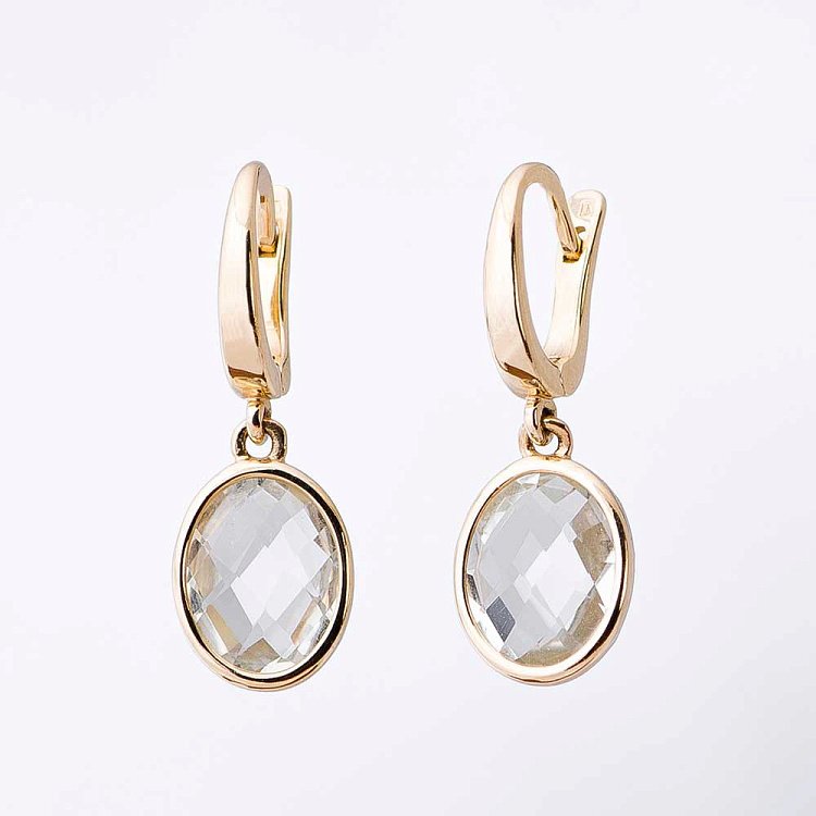 Золотые серьги с  аметистом а14048690 от ювелирного магазина Оникс