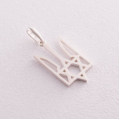 Срібний кулон "Герб України - Тризуб. Жидобандера" 133155 №5