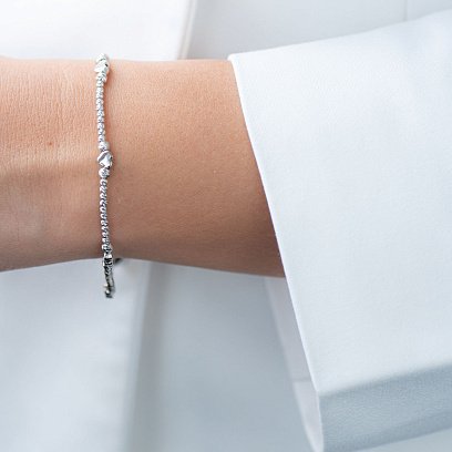 Золотой браслет "Сердечки" б03947 №5