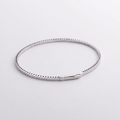 Жесткий браслет "Kylie" в белом золоте б05571 №10