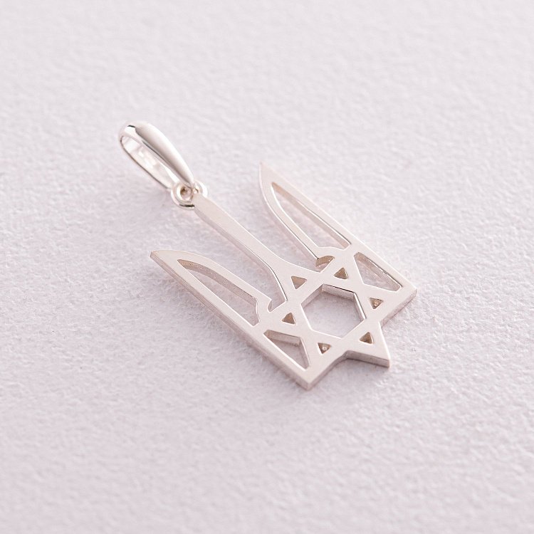 Срібний кулон "Герб України - Тризуб. Жидобандера" 133155 від ювелірного магазину Онікс - 4