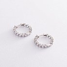 Серебряные серьги - кольца с фианитами 4762 от ювелирного магазина Оникс - 4