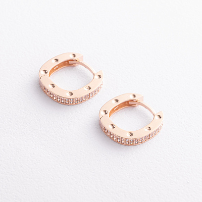 Золоті сережки з фіанітами с09135 №2