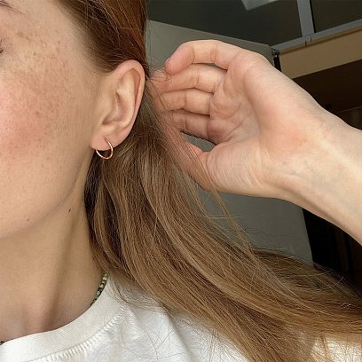 Сережки - кільця в червоному золоті (1.2 см) с03380 №2