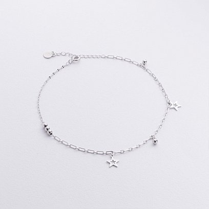 Срібний браслет "Зірочки" на ногу 141768