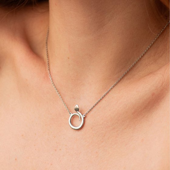 Серебряное колье "Змея" 908-01392 №2