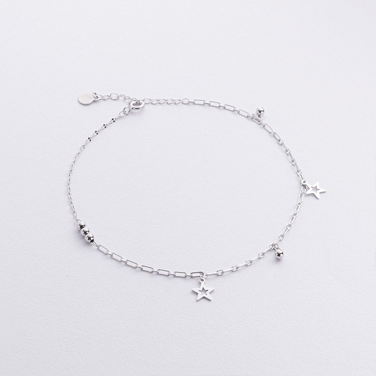 Срібний браслет "Зірочки" на ногу 141768 від ювелірного магазину Онікс