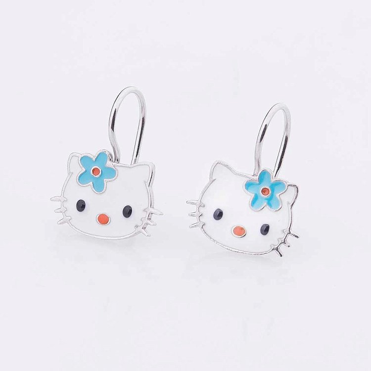 Сережки дитячі Hello Kitty (емаль) 121779г від ювелірного магазину Онікс