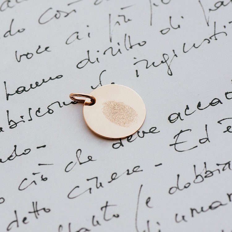 Кулон для гравіювання в червоному золоті "Відбиток кохання" (17 мм) п03611о від ювелірного магазину Онікс - 5