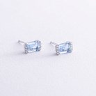 Золоті сережки - пусети (топази, діаманти) сб0519sm от ювелирного магазина Оникс