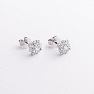 Золотые серьги - пусеты с бриллиантами сб0680mi от ювелирного магазина Оникс - 1