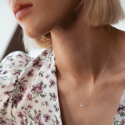 Золоте кольє з одним каменем кол00786 №3